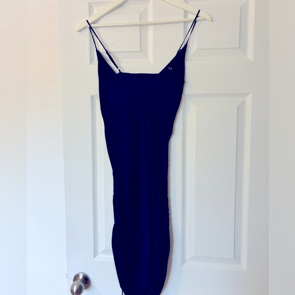 ARITZIA WILFRED ONLY RUCHED SLIP DRESS IN MAVY SIZE XXS - Picture 2 of 3